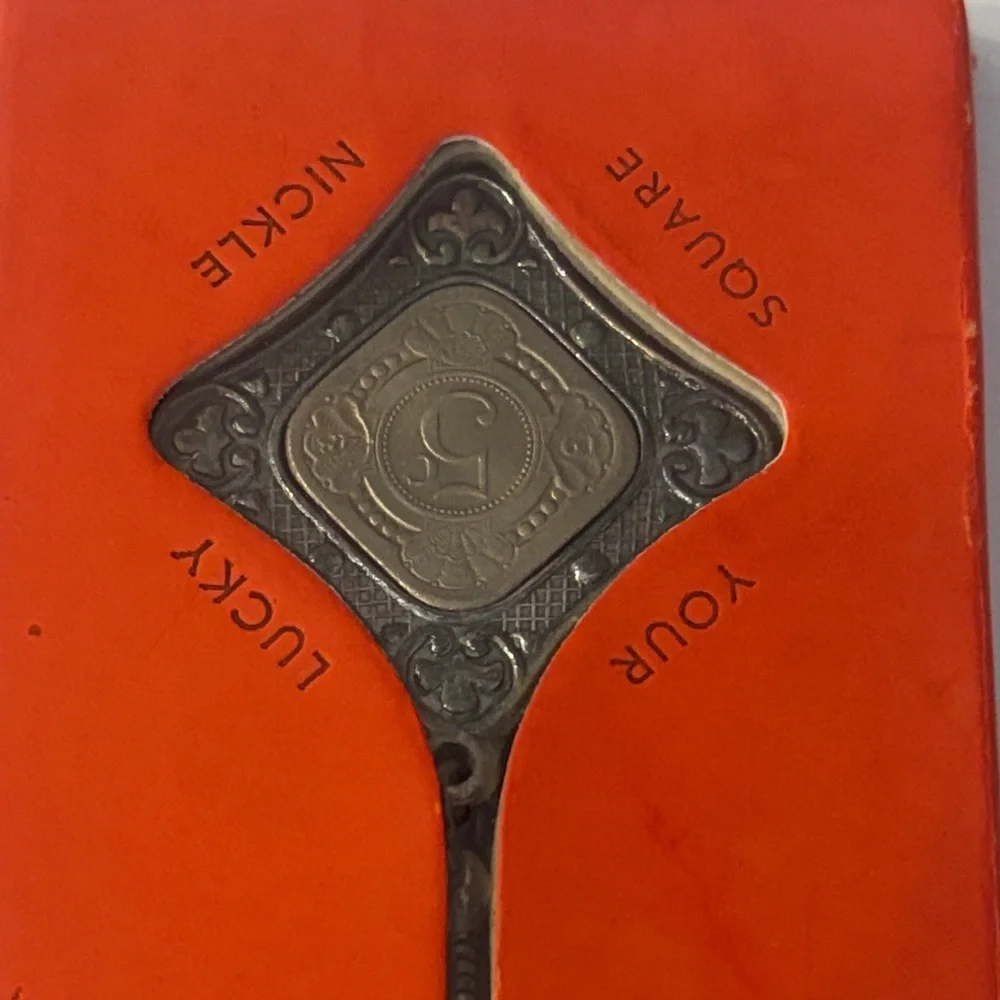 Key Chain featuring a 1943 Curaçao 5 cents coin set in a metal holder